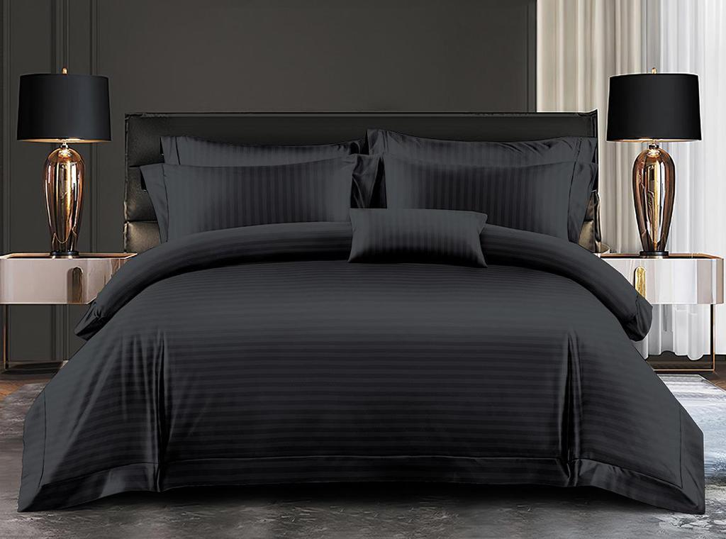 Lenjerie de Pat Dublu, Din Material Premium Damasc Hotelier Lux, 6 Piese