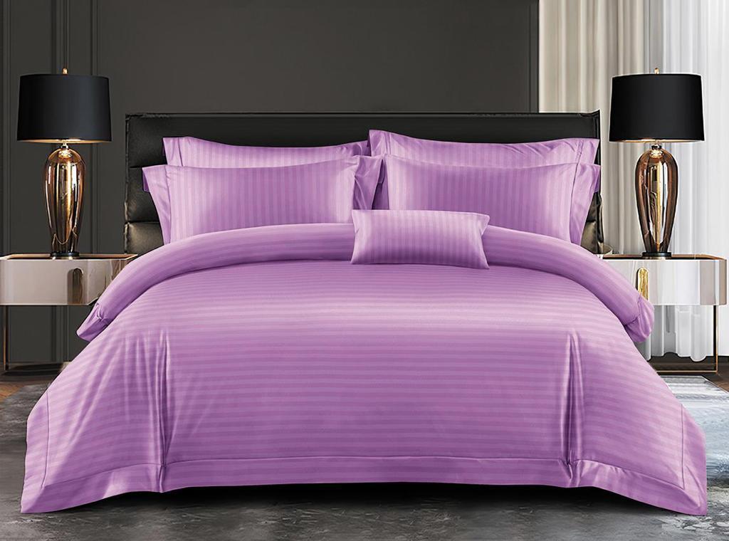 Lenjerie de Pat Dublu, Din Material Premium Damasc Hotelier Lux, 6 Piese