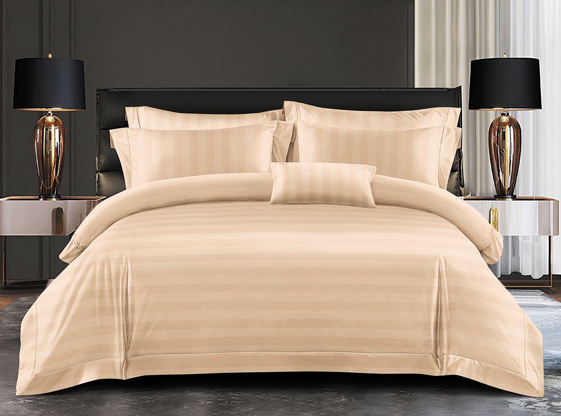Lenjerie de Pat Dublu, Din Material Premium Damasc Hotelier Lux, 6 Piese