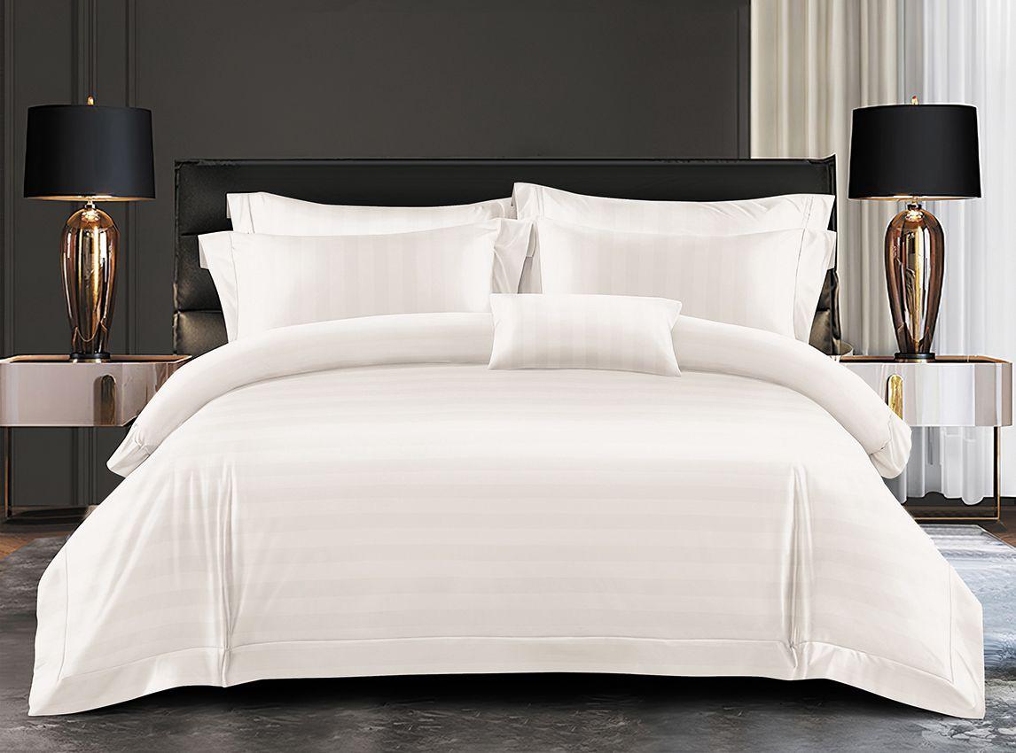 Lenjerie de Pat Dublu, Din Material Premium Damasc Hotelier Lux, 6 Piese