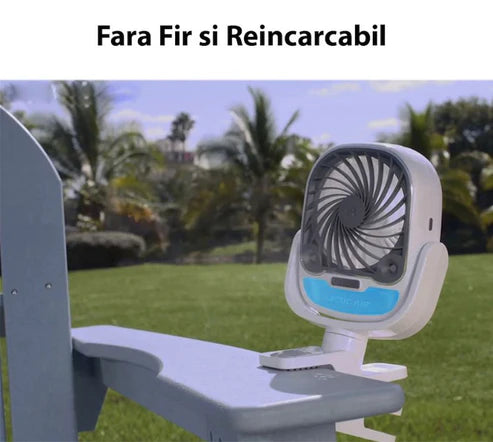 1+1 GRATIS: Mini Racitor Portabil Cu Apa Si Gheta Arctic Cool 360° Ideal Pentru Cort, Carucior Bebe
