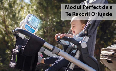 1+1 GRATIS: Mini Racitor Portabil Cu Apa Si Gheta Arctic Cool 360° Ideal Pentru Cort, Carucior Bebe