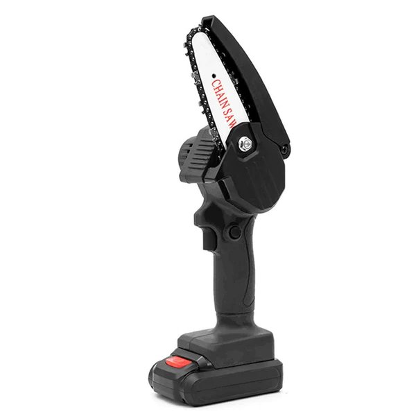 Lichidare STOC: Mini Fierastrau Electric Cu Acumulatori 24V, 2x Baterie + 2x Lant + 2x Lama, 6 Inch + CADOU pila 25cm + GEANTA de depozitare