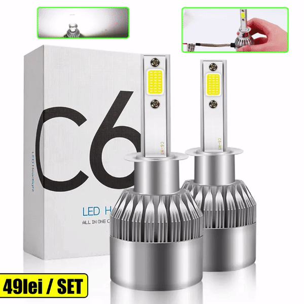 SET BECURI AUTO LED C6 H7, 7600 LUMENI, 36 W