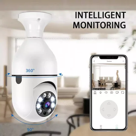 Camera De Supraveghere, Tip Bec, Conexiune Wifi, Cu Aplicatie Pentru Telefon si Senzor De Miscare