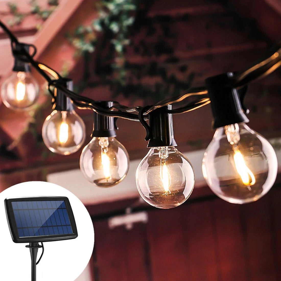 Ghirlanda Luminoasa, Cu Incarcare Solara, 10 Becuri LED, Lumina Alb Cald, 8 Moduri De Iluminare, Control Prin Telecomanda, 5 m Lungime
