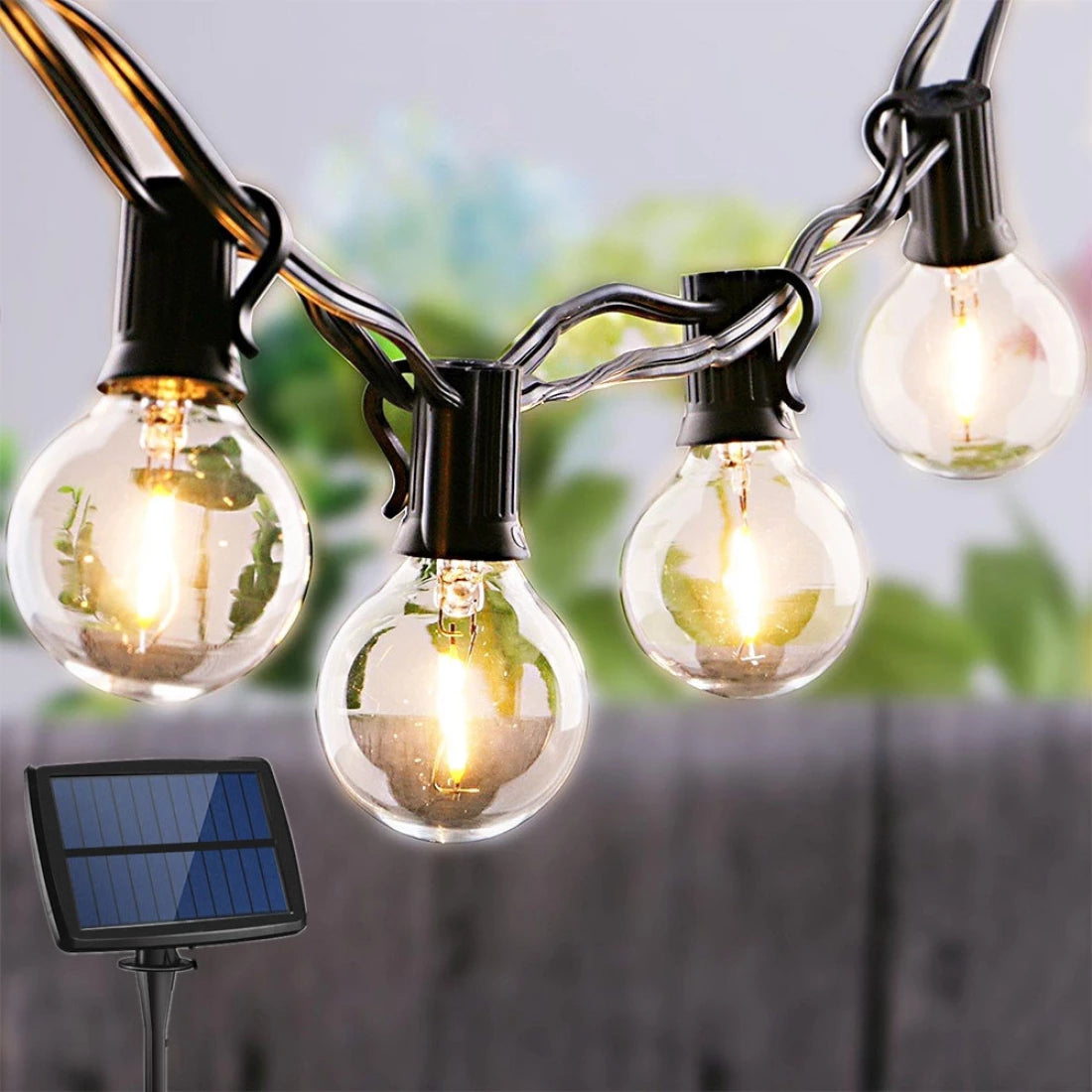 Ghirlanda Luminoasa, Cu Incarcare Solara, 10 Becuri LED, Lumina Alb Cald, 8 Moduri De Iluminare, Control Prin Telecomanda, 5 m Lungime