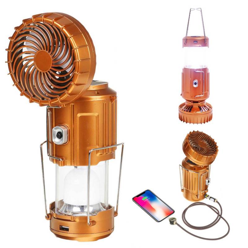Lampa Solara Pentru Camping, Ventilator Incorporat, Lumina LED Cu Raza De 360 De Grade