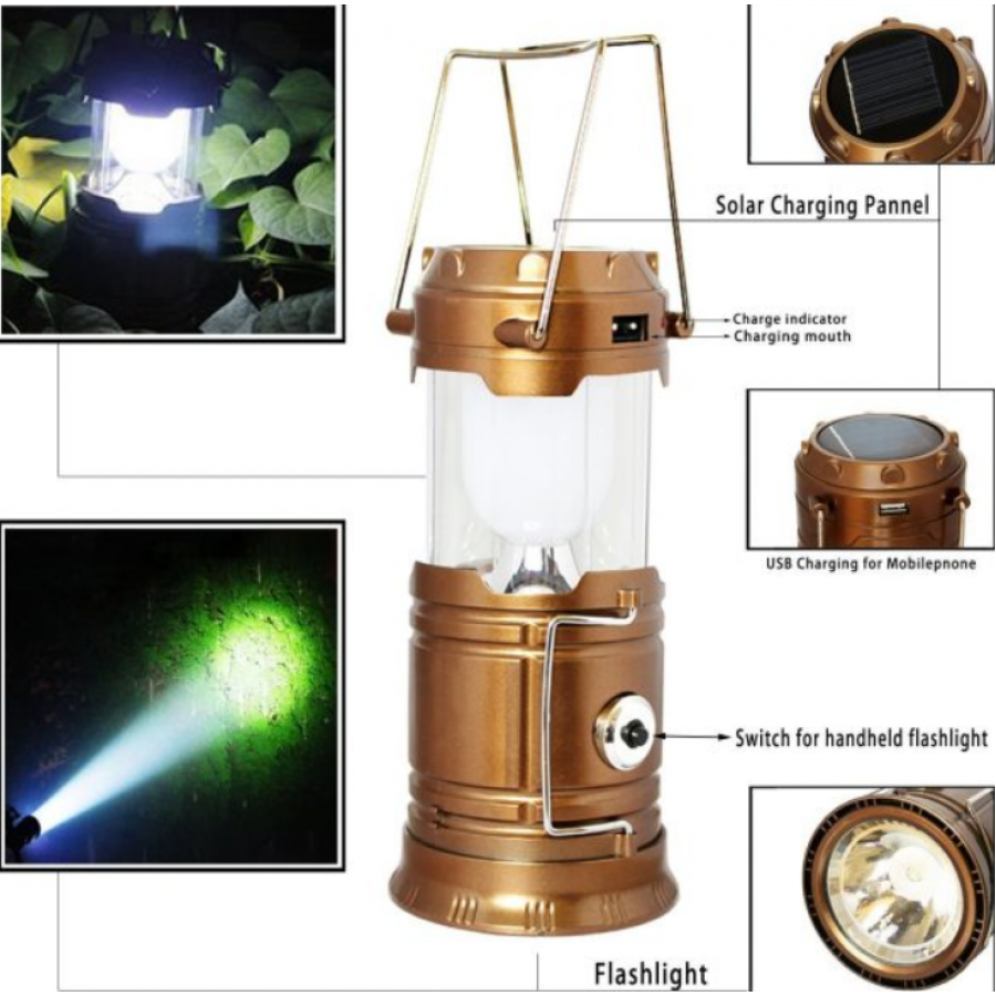 Lampa Solara Pentru Camping, Ventilator Incorporat, Lumina LED Cu Raza De 360 De Grade
