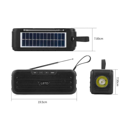 Radio Portabil Cu Incarcare Solara Si Lanternă LED, Baterie 1200mAh, Functii Multiple