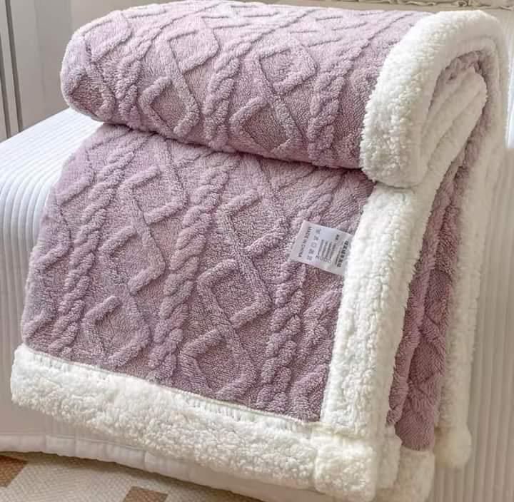 REDUCEREA ZILEI: Patura Cocolino Groasa Dubla, Super Soft, Tip Tricotaj, cu Blanita, 200 x 230 cm