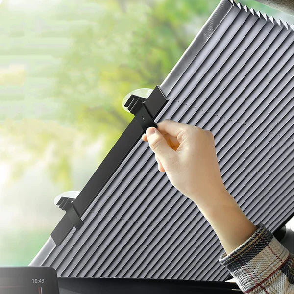 1+1 GRATIS: Parasolar Auto Tip Acordeon, Universal, Retractabil, Cu Fixare Prin Ventuze, 65 cm
