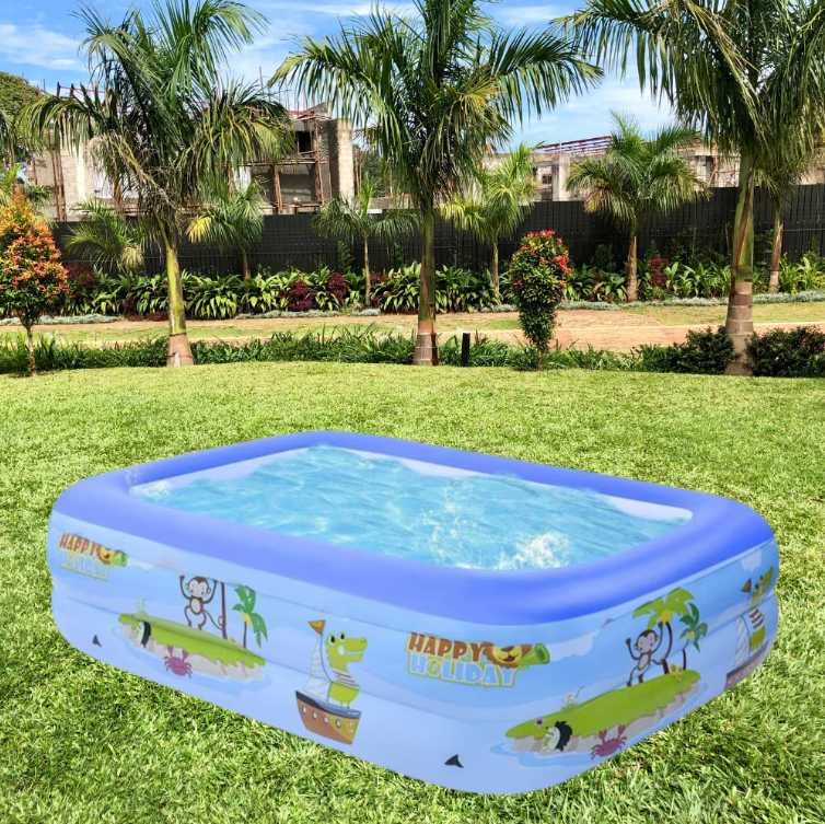 PACHET PROMO: Piscina Gonflabila Premium 115x 82x 33 cm + Cadita Gonflabila Bebelusi 0–36 luni + Pompa Electrica+Ventilator Arctic Cool