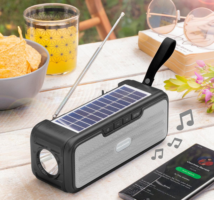 Radio Portabil Cu Incarcare Solara Si Lanternă LED, Baterie 1200mAh, Functii Multiple