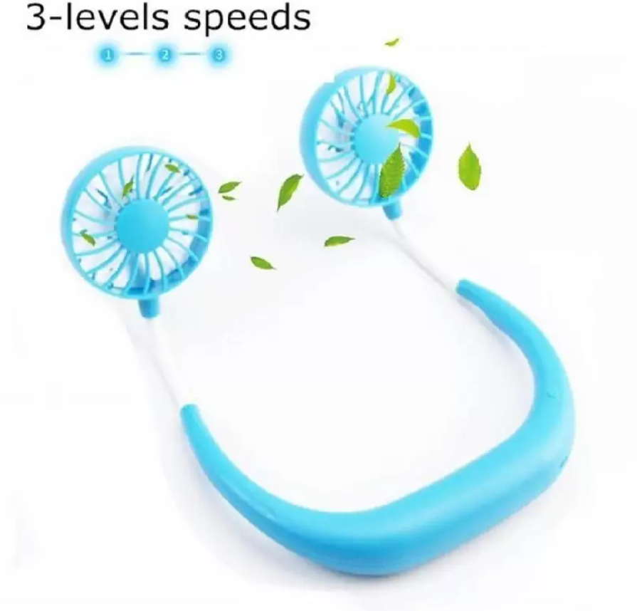 Mini Ventilator Portabil, Cu Alimentare USB, Suport Pentru Gat, 3 Trepte De Putere, Baterie Reincarcabila
