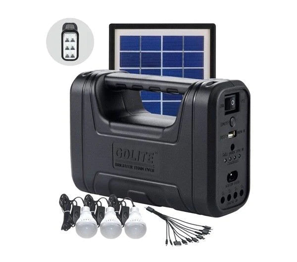 KIT Panou Solar Cu 3 Becuri, Incarcator USB Si Lanterna LP-0061