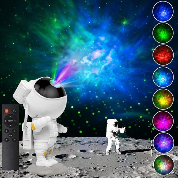 Proiector Laser Astronaut cu Joc de Lumini (Aurora Boreala si Stele) + TELECOMANDA inclusa