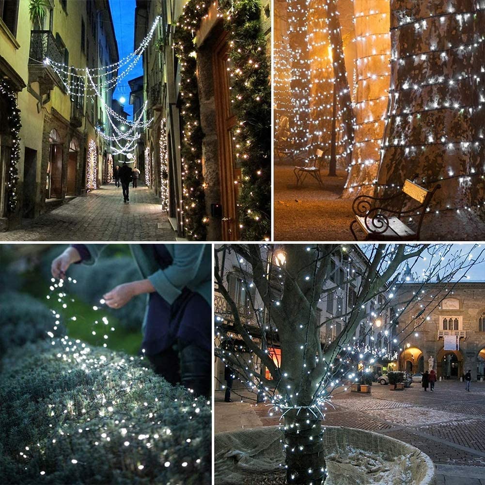 1+1 GRATIS: Instalatie De Craciun, Tip Rola, Cu 500 LED-uri Mari, Interior sau Exterior, Rezistenta La Vreme Rea, 50 m, Alb Rece