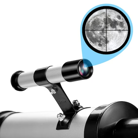 Telescop Astronomic Cu Trepied, Distanta Focala 360mm Si Prisme De 90°, Argintiu/Negru