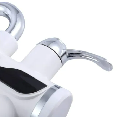 Robinet Electric Cu Dus, Pentru Incalzit Apa Instant, Cu Afisaj LED Al Temperaturii, Montare Pe Chiuveta, Putere 3000W, Alb