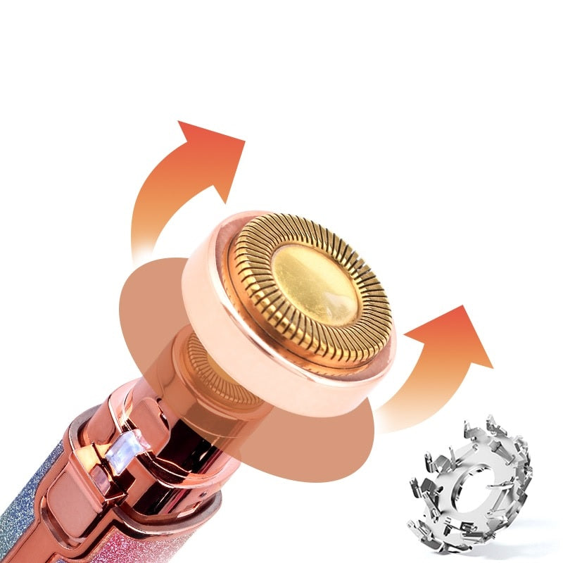 Trimmer Pentru Fata Si Corp, 2 Capete, Lumina LED, Incarcare Prin USB