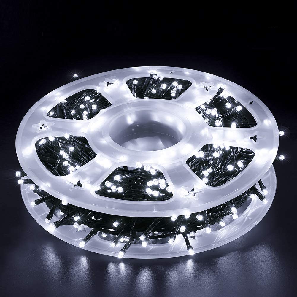 1+1 GRATIS: Instalatie De Craciun, Tip Rola, Cu 500 LED-uri Mari, Interior sau Exterior, Rezistenta La Vreme Rea, 50 m, Alb Rece