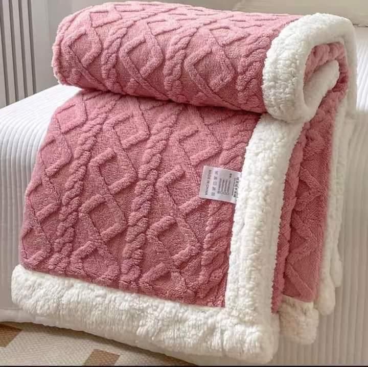 REDUCEREA ZILEI: Patura Cocolino Groasa Dubla, Super Soft, Tip Tricotaj, cu Blanita, 200 x 230 cm
