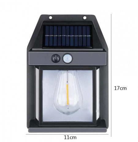 Lampa Solara, Tip Bec Retro, Cu 3 Moduri De Iluminare si Senzor De Miscare
