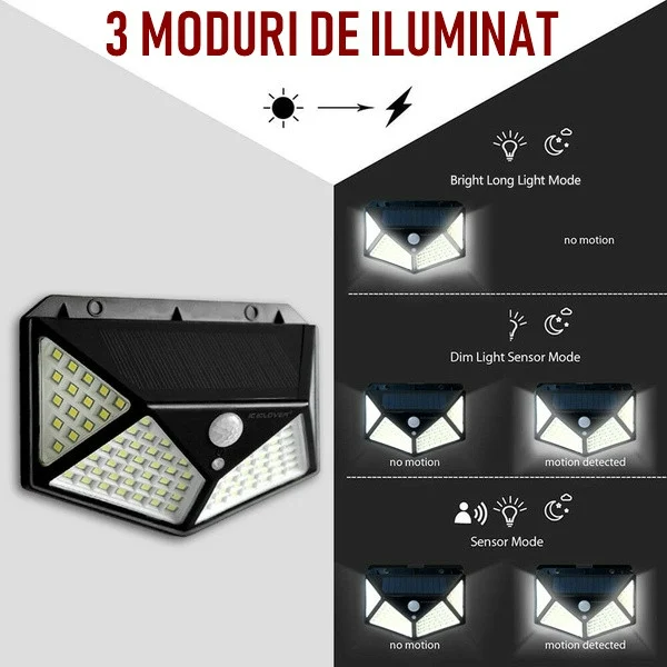 Set 8 Lampi Solare 100 LED + CADOU Lanterna LED