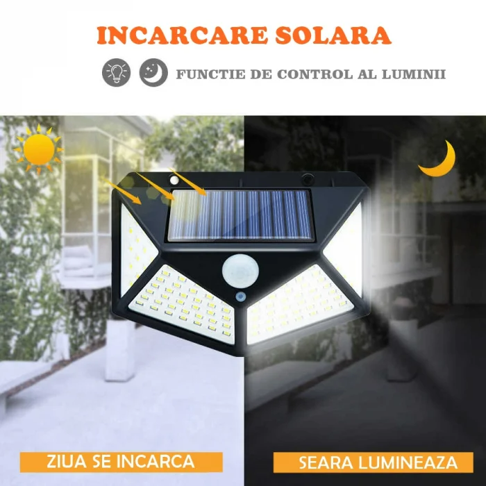 Set 8 Lampi Solare 100 LED + CADOU Lanterna LED