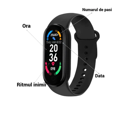 Bratara fitness Ultimate Pro 4 cu ecran color HD (masoara ritm cardiac, puls, pasi, distanta, calorii arse)