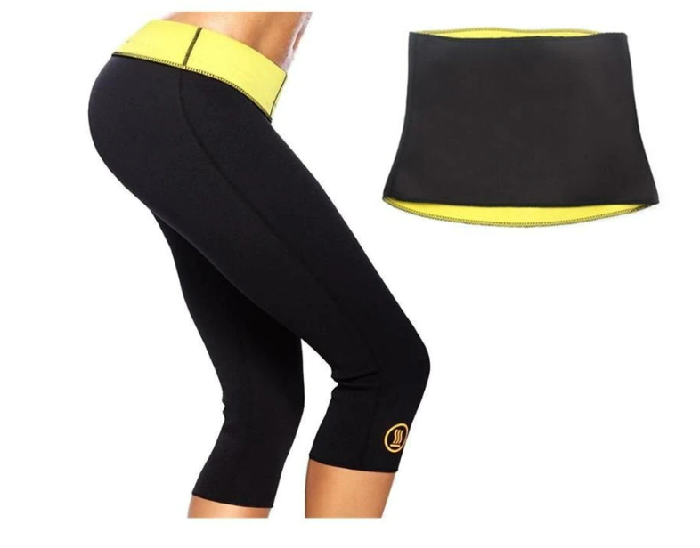 Set Fitness Din Pantaloni Si Centura Pentru Slabit , Marime S-XXL + CADOU surpriza