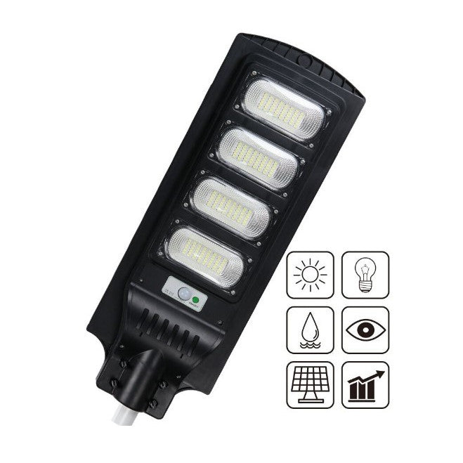 Lampa Solara Stradala, Cu Suport Metalic, Iluminare Puternica, Control Din Telecomanda