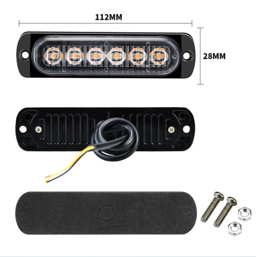 Set 4x Stroboscop, 6 LED, Lumina Calda