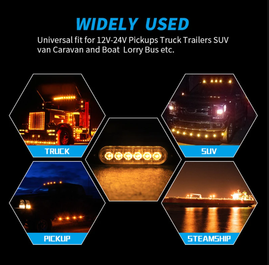Set 4x Stroboscop, 6 LED, Lumina Calda