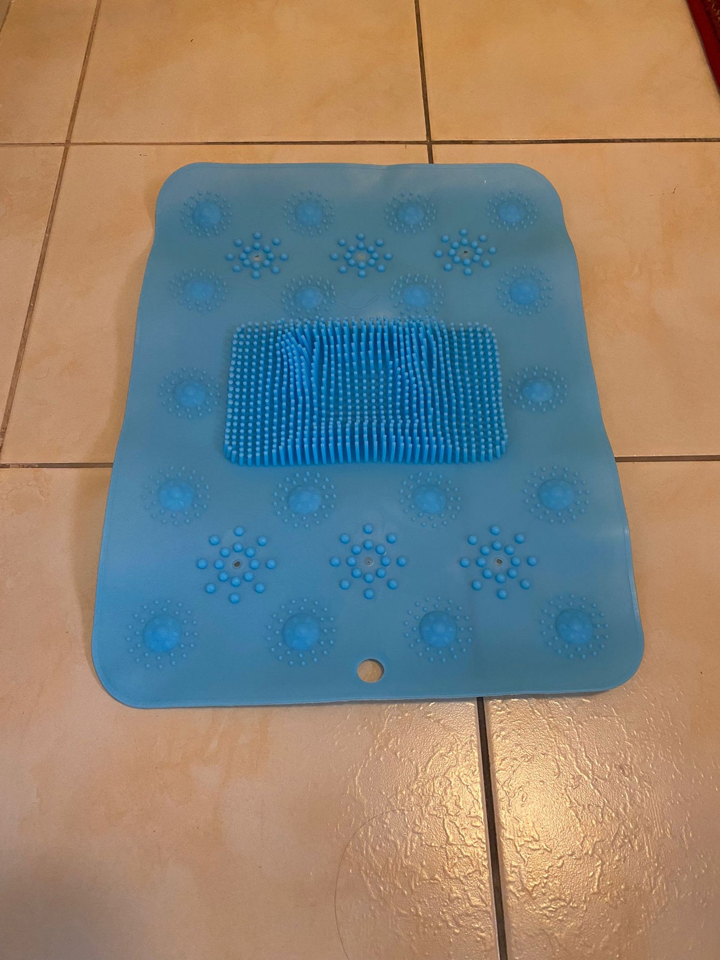 Covoras Antiaderent Pentru Baie, Cu Peri Din Silicon, 42x31 cm, Albastru
