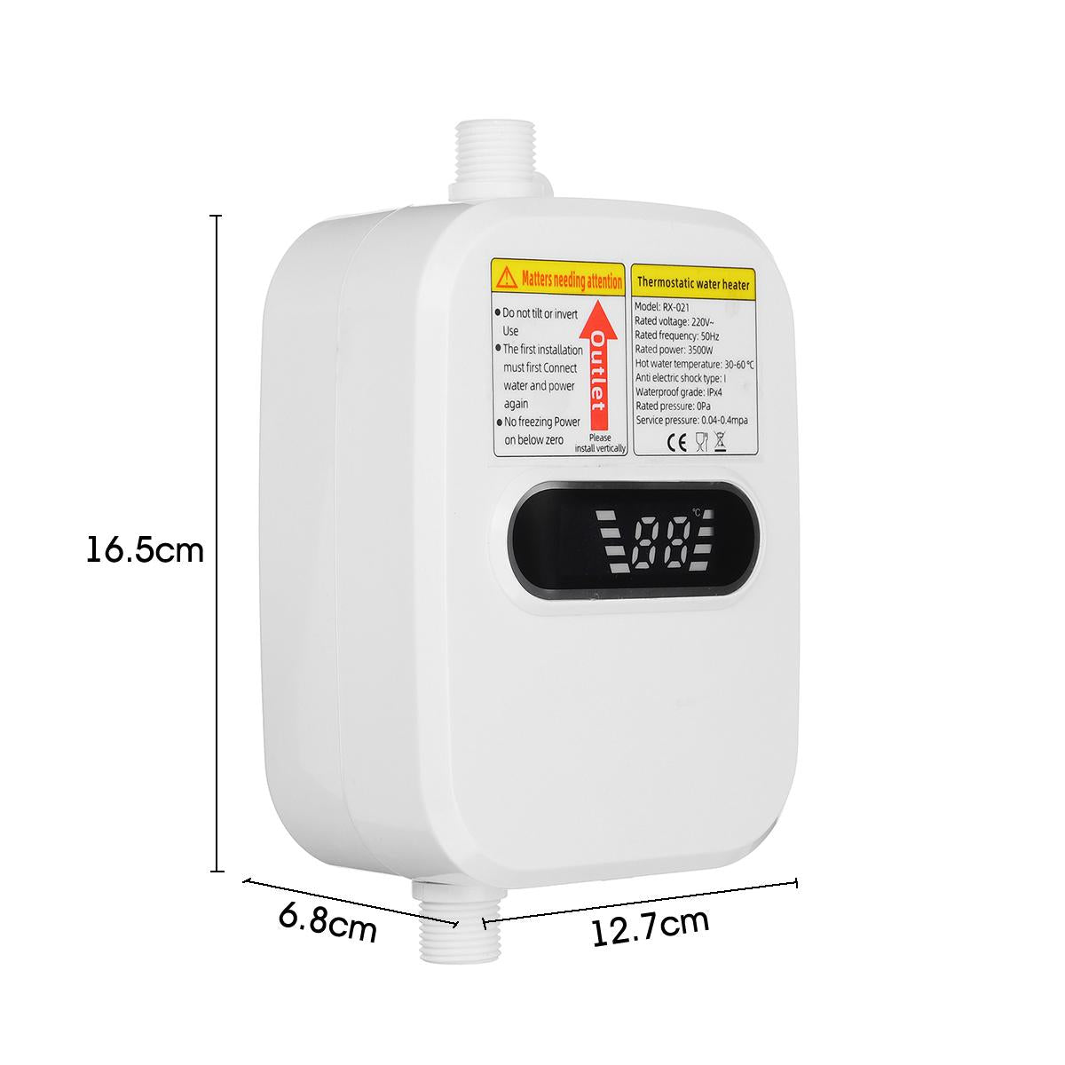 Mini Boiler Electric, 3500W, Cu Afisaj Digital Al Temperaturii, Alimentare La Retea, 220V