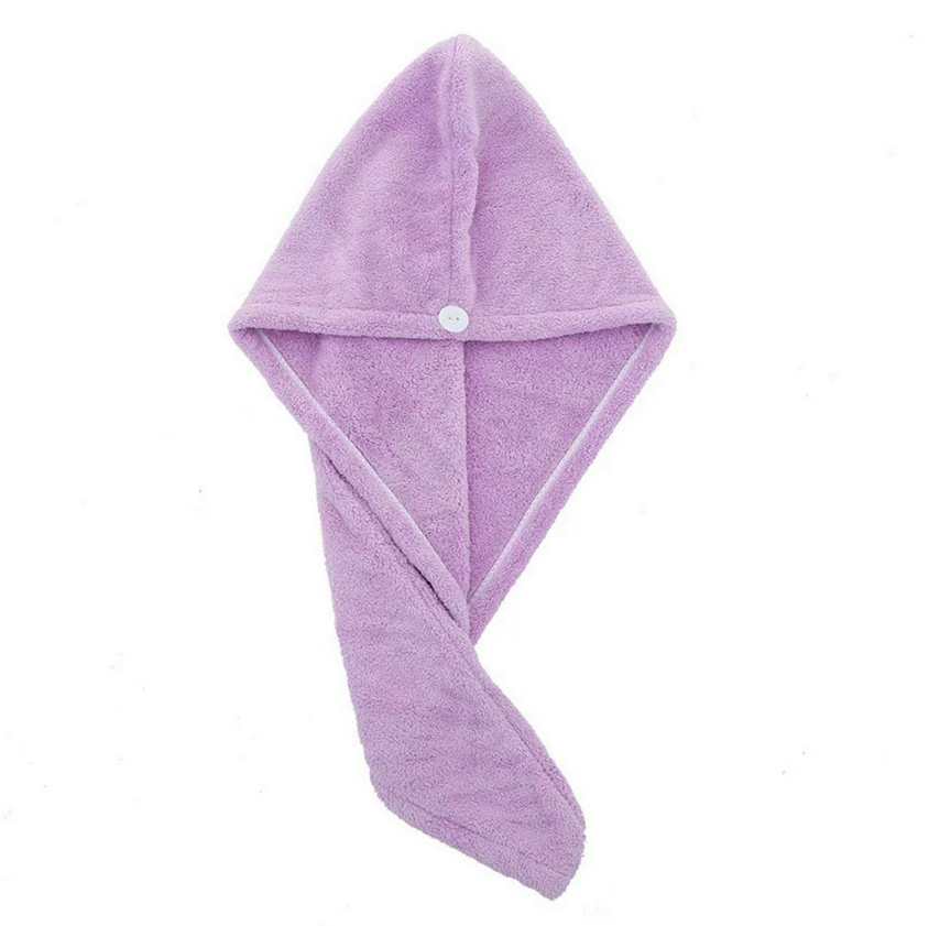 Prosop Pentru Par, Tip Turban, Din Microfibra, Cu Nasturel De Fixare, Diverse Culori