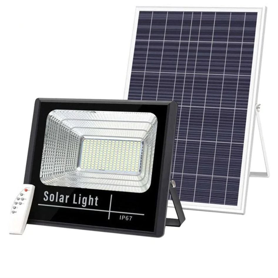 PACHET PROMOTIONAL: Proiector Puternic Si Rezistent La Apa IP66 VELORA 200W + Panou Solar + Telecomanda Si Accesorii,Incarcare Rapida + Accesorii+Lampa Solara 100x Led CADOU