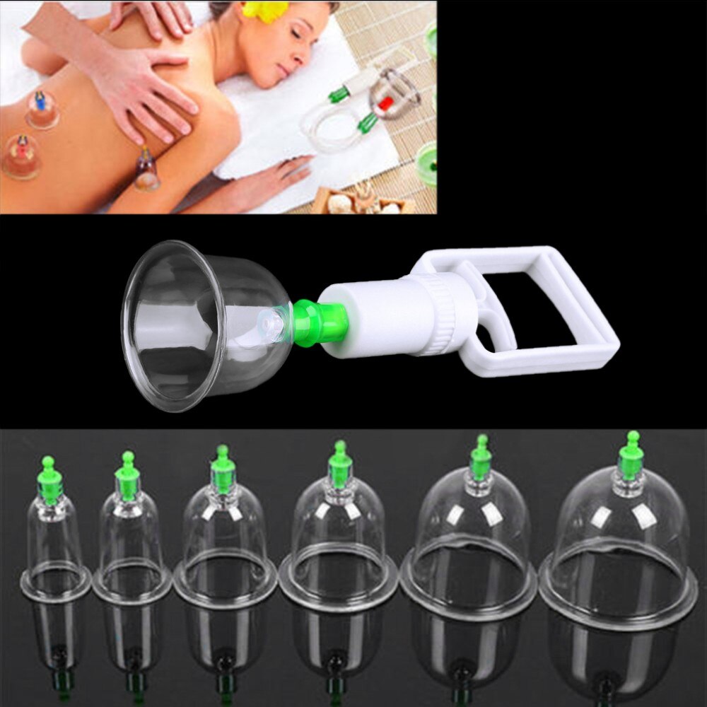 Set 12 Ventuze pentru Masaj, Pompa cu Vacuum, Functie Terapeutica, Transparente +10 plasturi kinoki CADOU