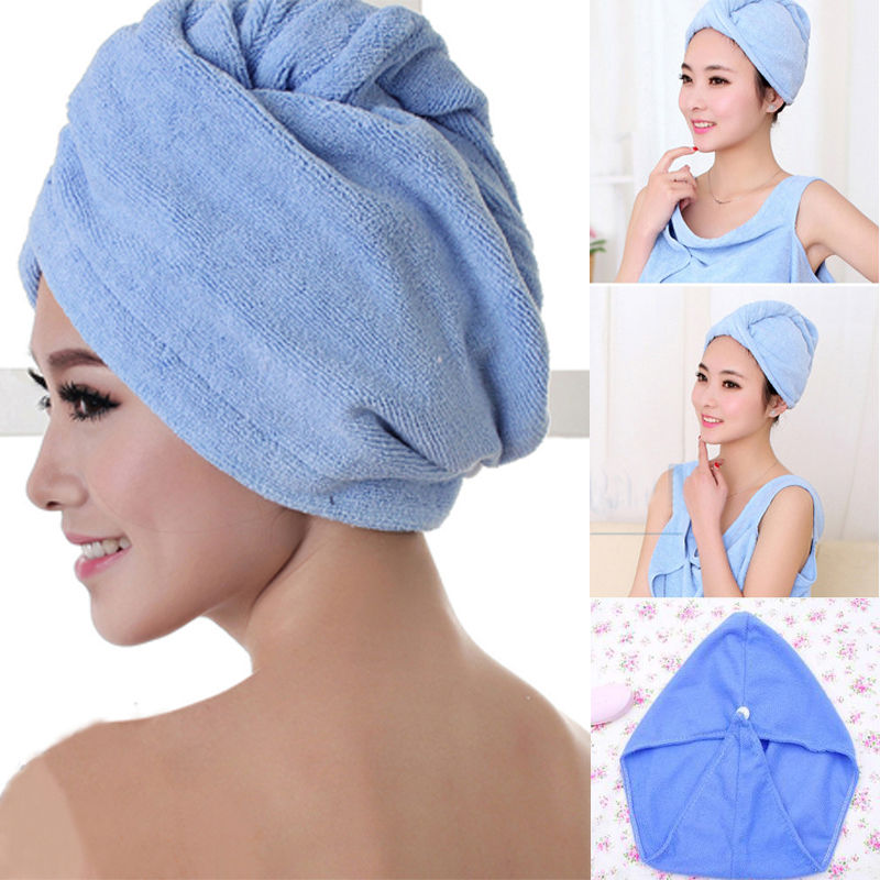 Prosop Pentru Par, Tip Turban, Din Microfibra, Cu Nasturel De Fixare, Diverse Culori