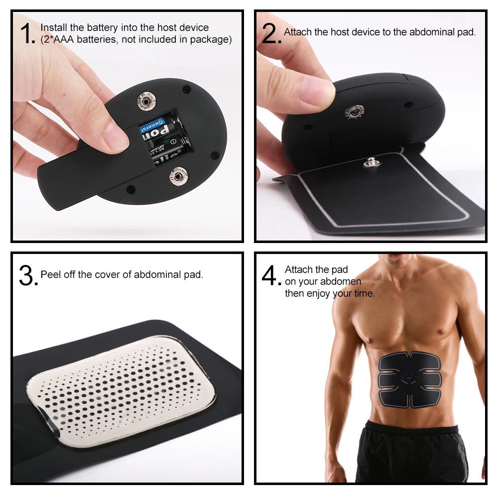 Aparat Pentru Electrostimulare Musculara, Pentru Abdomen Si Brate + 10 plasturi Kinoki CADOU