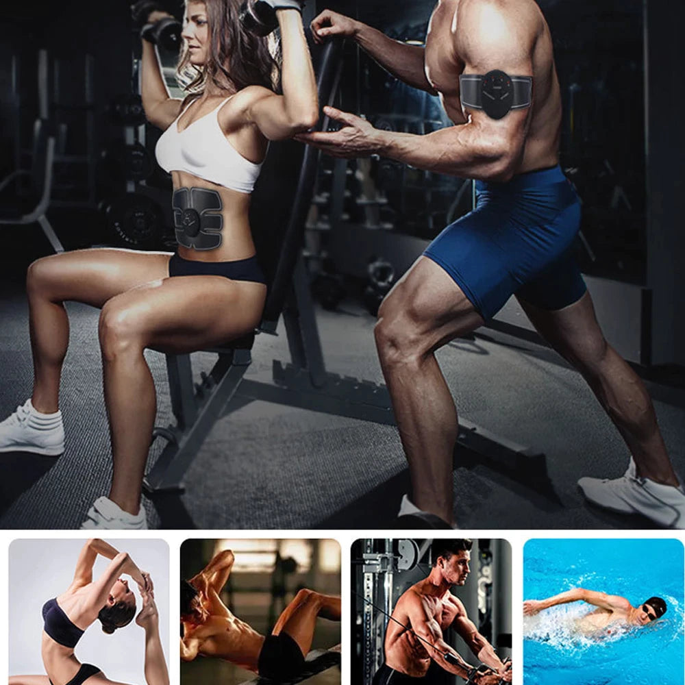 Aparat Pentru Electrostimulare Musculara, Pentru Abdomen Si Brate + 10 plasturi Kinoki CADOU