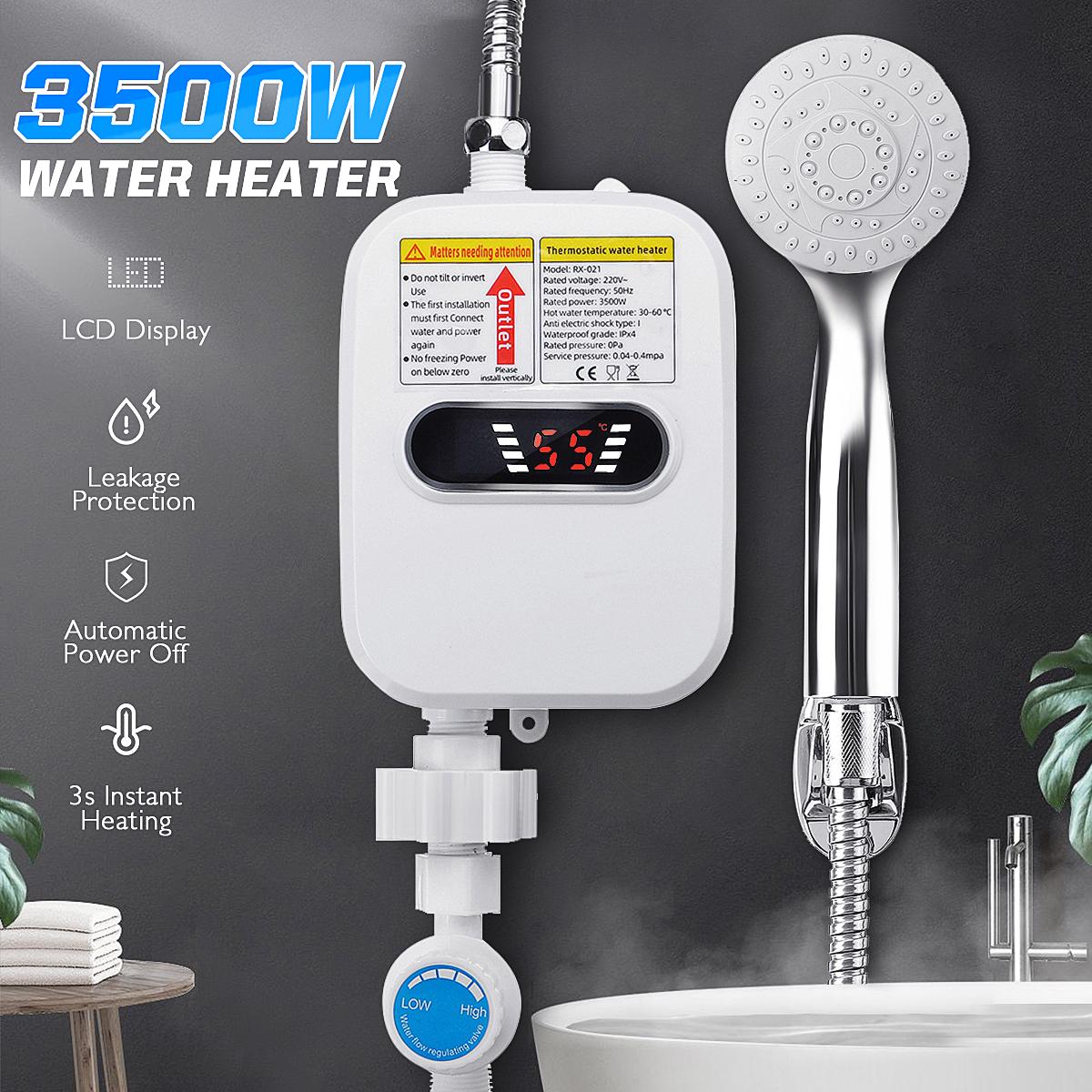 Mini Boiler Electric, 3500W, Cu Afisaj Digital Al Temperaturii, Alimentare La Retea, 220V
