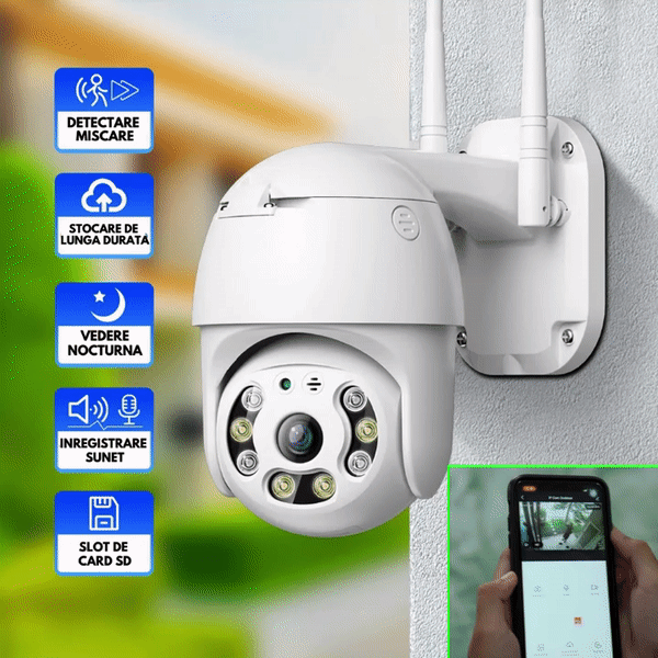 Camera Smart IP Wireless HD cu detectie miscare si vedere NOCTURNA