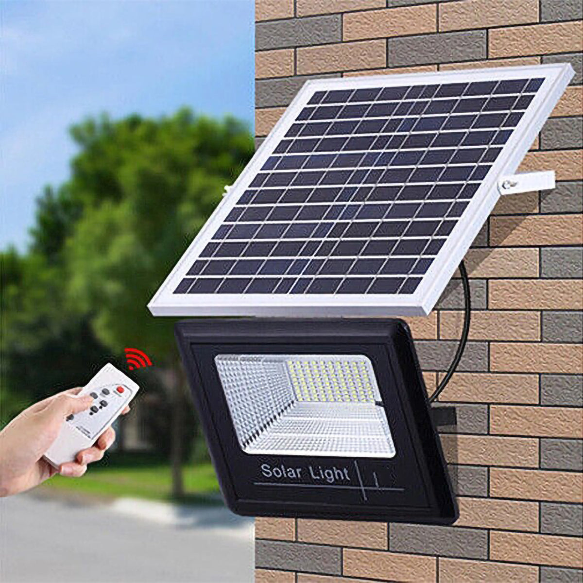 PACHET PROMOTIONAL: Proiector Puternic Si Rezistent La Apa IP66 VELORA 200W + Panou Solar + Telecomanda Si Accesorii,Incarcare Rapida + Accesorii+Lampa Solara 100x Led CADOU