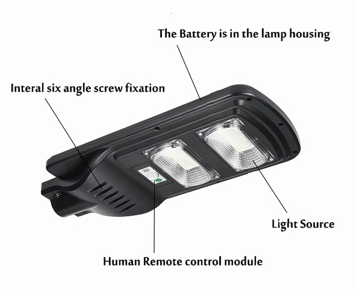 Lampa Solara Stradala, Cu Suport Metalic, Iluminare Puternica, Control Din Telecomanda