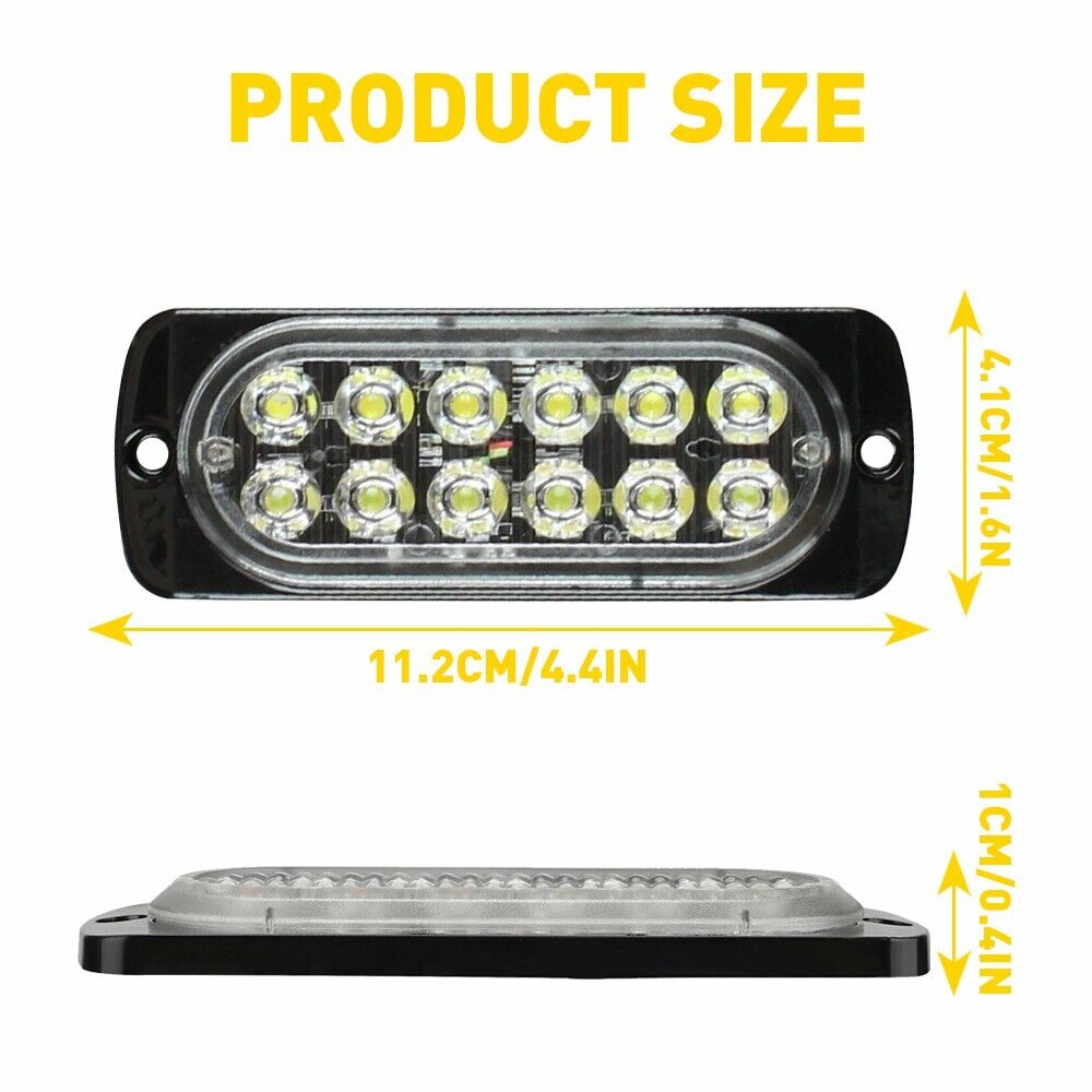 Set 4x Stroboscop, 12LED, Lumina Alb Rece
