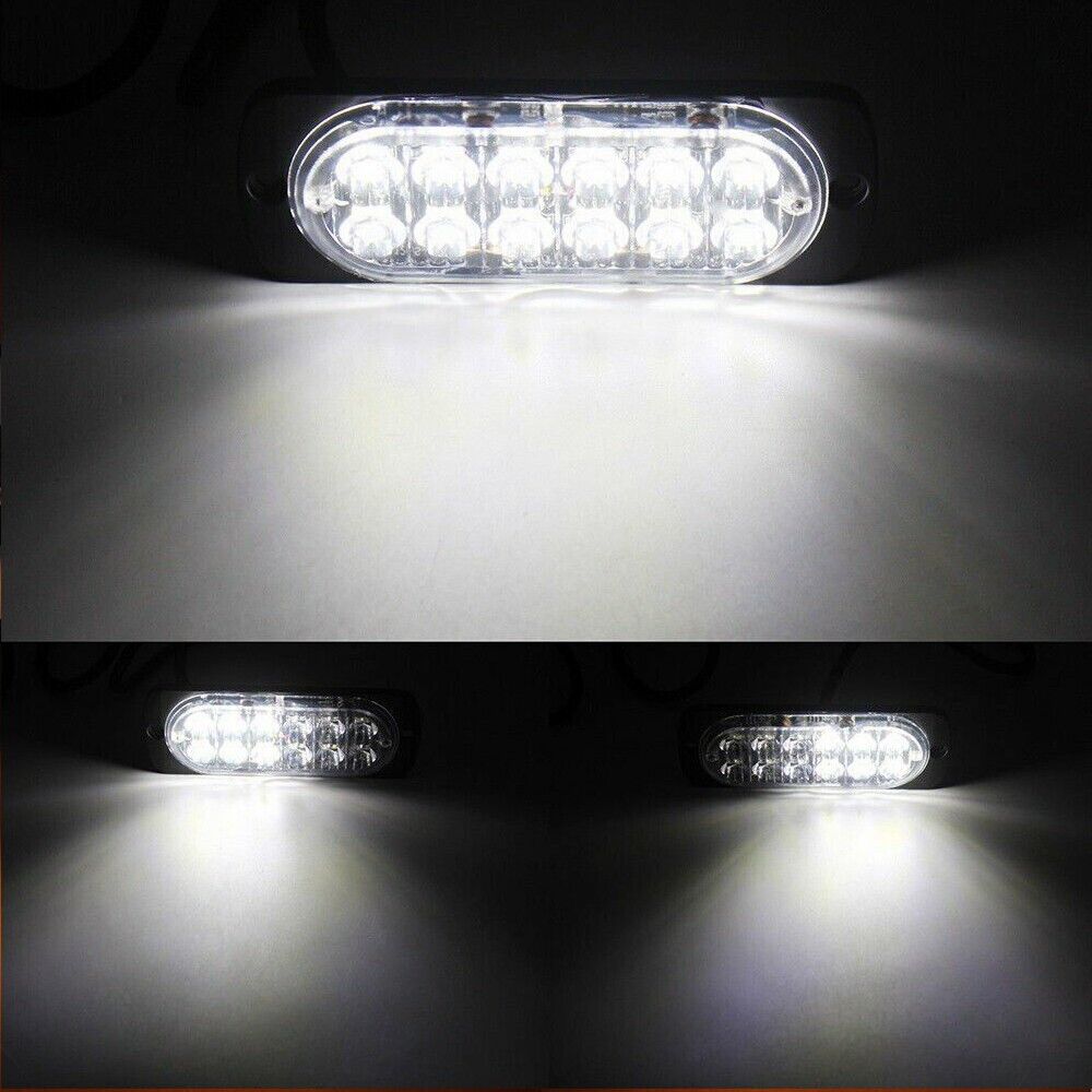 Set 4x Stroboscop, 12LED, Lumina Alb Rece