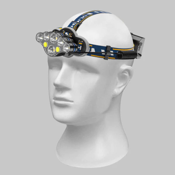 Lanterna Pentru Cap, Cu Becuri LED, Rezistenta La Apa, 8 Moduri De Iluminare, Incarcare USB